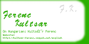 ferenc kultsar business card